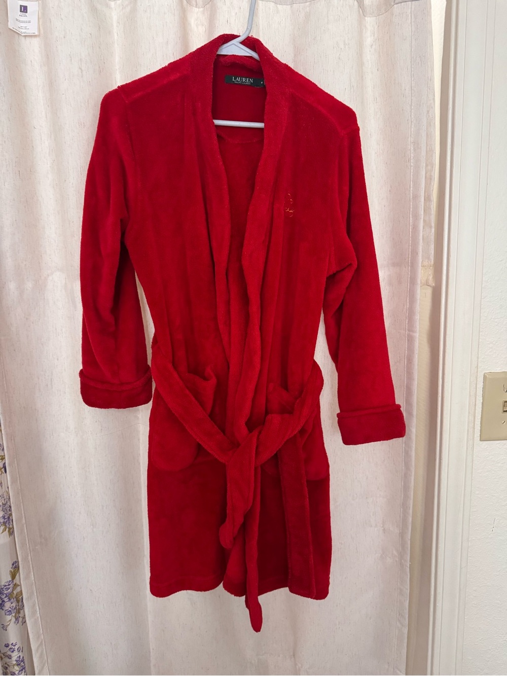 Ralph Lauren Red Plush Robe